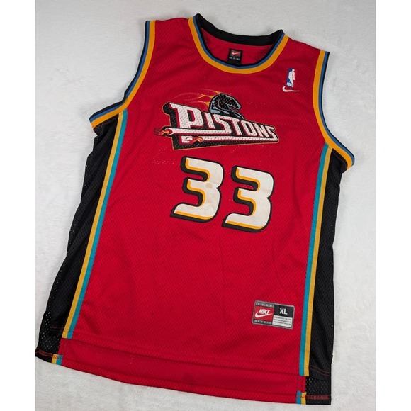 Vtg Detroit Pistons Grant Hill Nike Jersey Mens‎ XL Red Stitched Basketball NBA